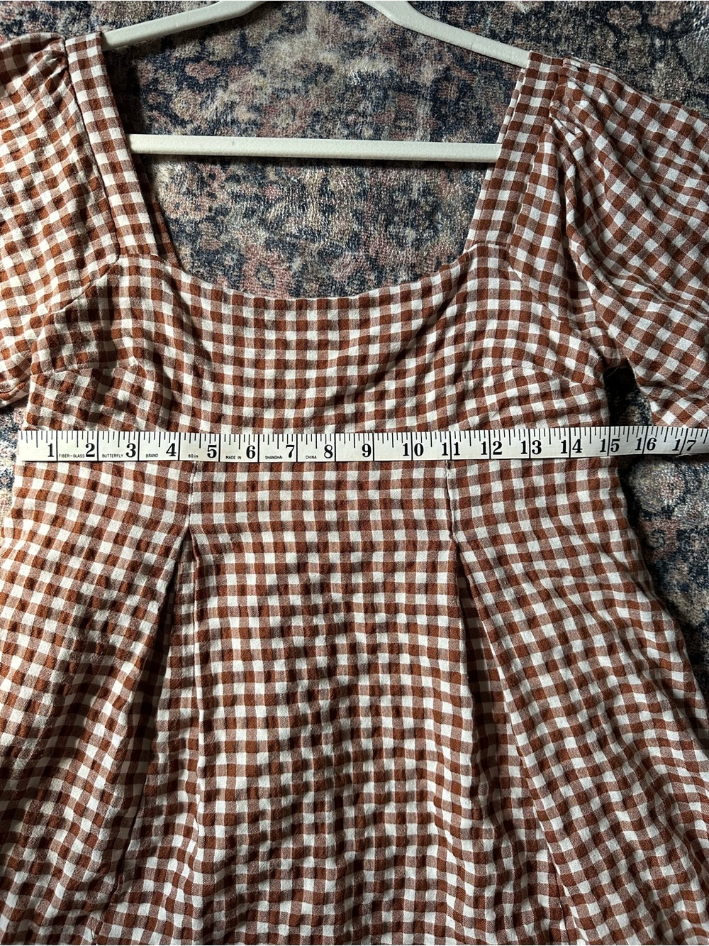By Together Gingham Mini Flutter Sleeve Dress - Picture 4 of 6